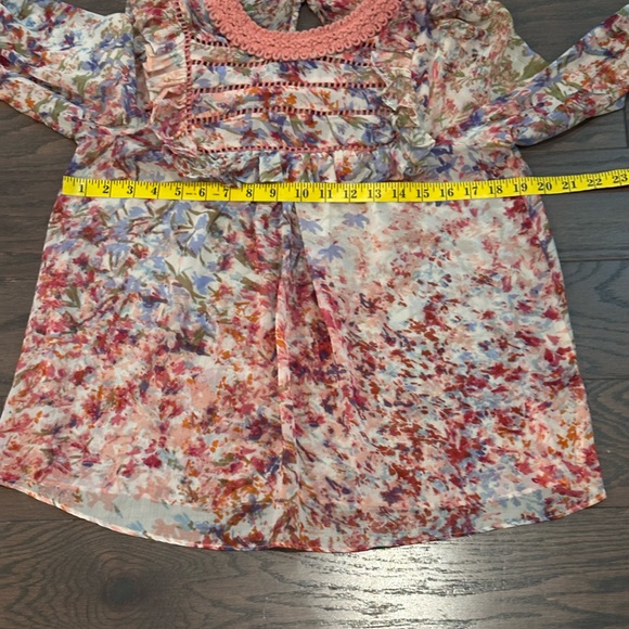 Anthropologie Ranna Gill Pink Floral Belle Blouse Size Small - Picture 10 of 14